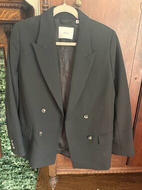 Aritzia Black Double-Breasted Blazer